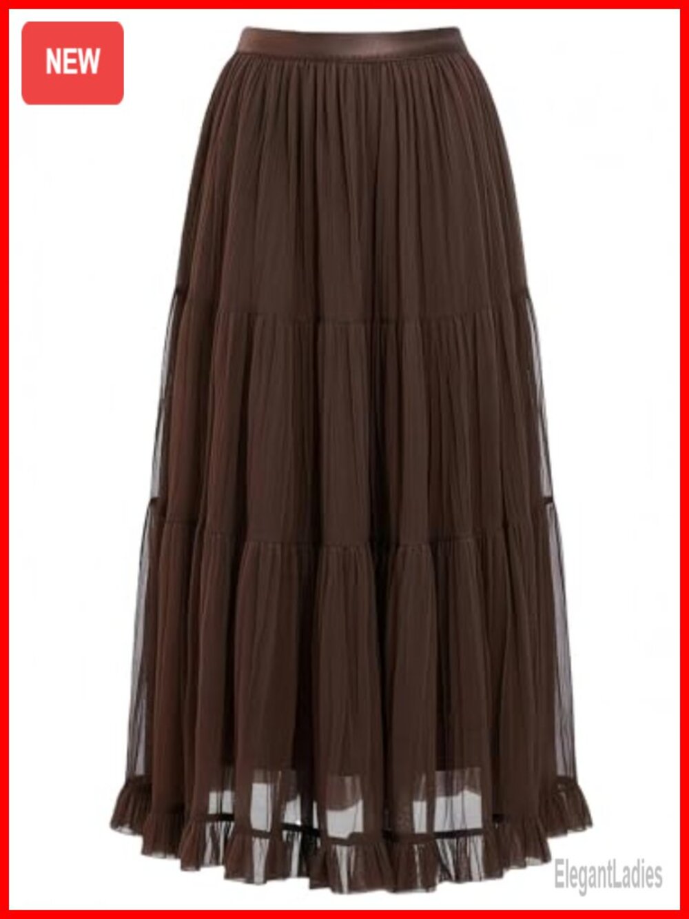 Tulle Maxi Skirt High Waisted Flowy Pleated A-Line Long Women's